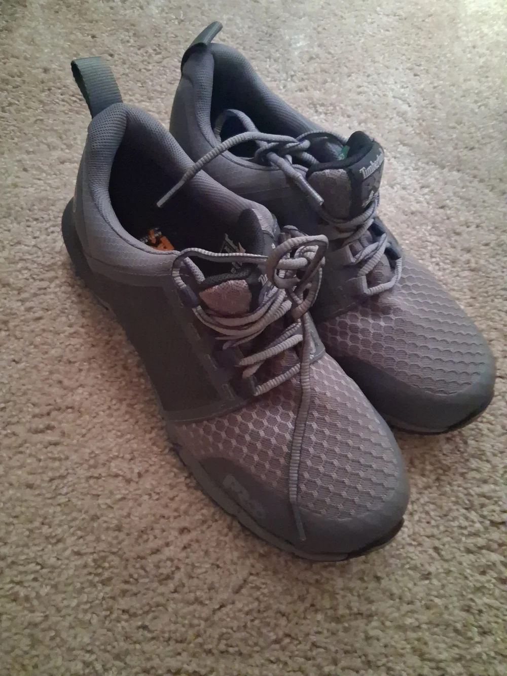 Timberland Men's Gray Lightweight Lace-Up Boots Steel Toe Shoes